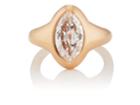 Munnu Women's Oval White Diamond Ring