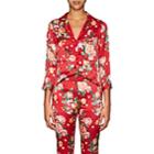 Barneys New York Women's Floral Silk Pajama Top-red