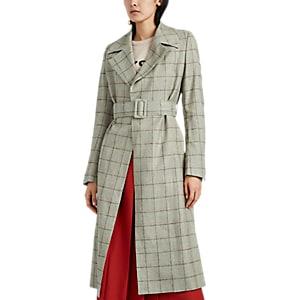 Boon The Shop Women's Plaid Silk-blend Trench Coat - Green