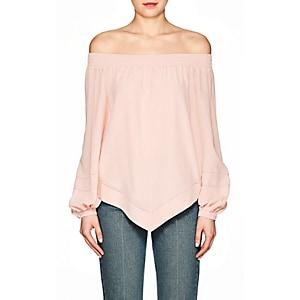 Derek Lam Women's Silk Crepe Off-the-shoulder Blouse-pink