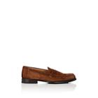 Barneys New York Men's Suede Penny Loafers-brown
