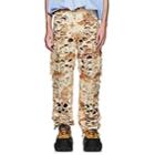 Vetements Men's Camouflage Shredded Cotton Cargo Pants-beige, Tan