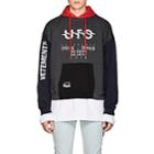 Vetements Men's Colorblocked Cotton-blend Hoodie-gray