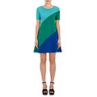Lisa Perry Women's Swirl Wool A-line Dress-blue, Green