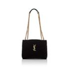 Saint Laurent Women's Monogram Loulou Small Velvet Shoulder Bag-black