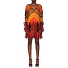 Alberta Ferretti Women's Abstract-print Silk Chiffon Dress-orange
