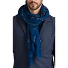 Drake's Men's Medallion Wool Voile Scarf - Blue