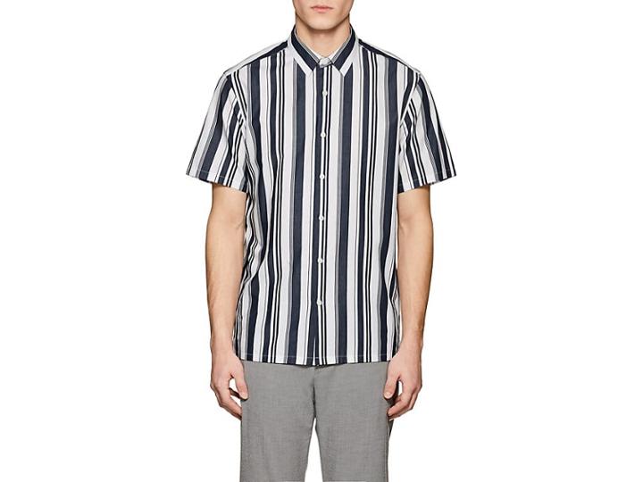 Theory Men's Irving Striped Cotton-blend Shirt