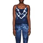 Electric & Rose Women's Tie-dyed Stretch-cotton Cami-blue