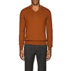 Barneys New York Men's Cashmere V-neck Sweater-rust