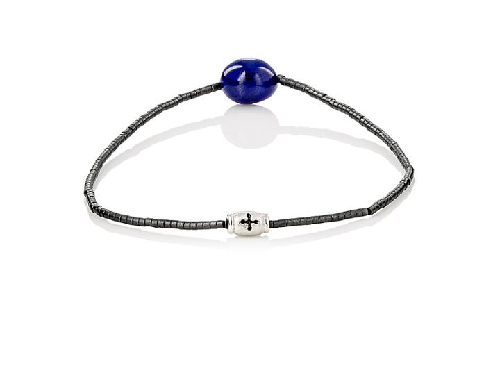 Luis Morais Men's Lapis Lazuli & Tube-bead Bracelet