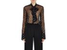 Givenchy Women's Embroidered Chiffon Scarf Neck Blouse