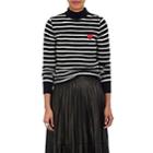 Comme Des Garons Play Women's Striped Wool Sweater-navy