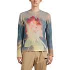 Oamc Men's Tie-dyed Floral Fuzzy-knit Sweater