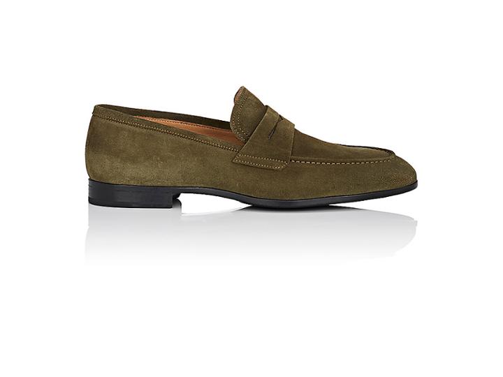 Barneys New York Men's Suede Penny Loafers
