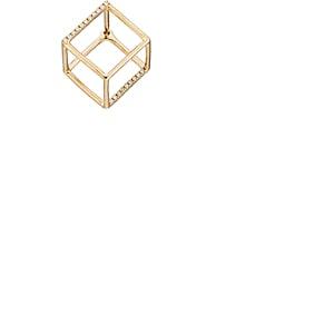 Shihara Women's 3d Diamond Square Earring-gold