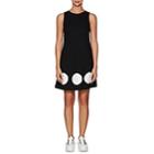 Lisa Perry Women's Dot-inset Ponte A-line Dress-black