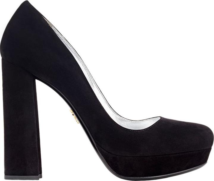 Prada Suede Platform Pumps-black