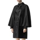 Burberry Women's Tech-twill Cape Raincoat - Black