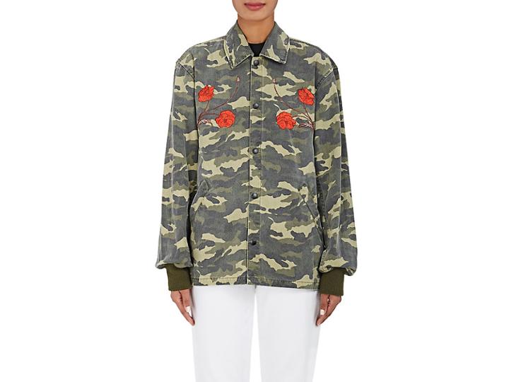 Opening Ceremony Women's Embroidered Camouflage Cotton Jacket