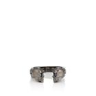 Alexander Mcqueen Men's Skull & Snake Cuff Ring - Silver