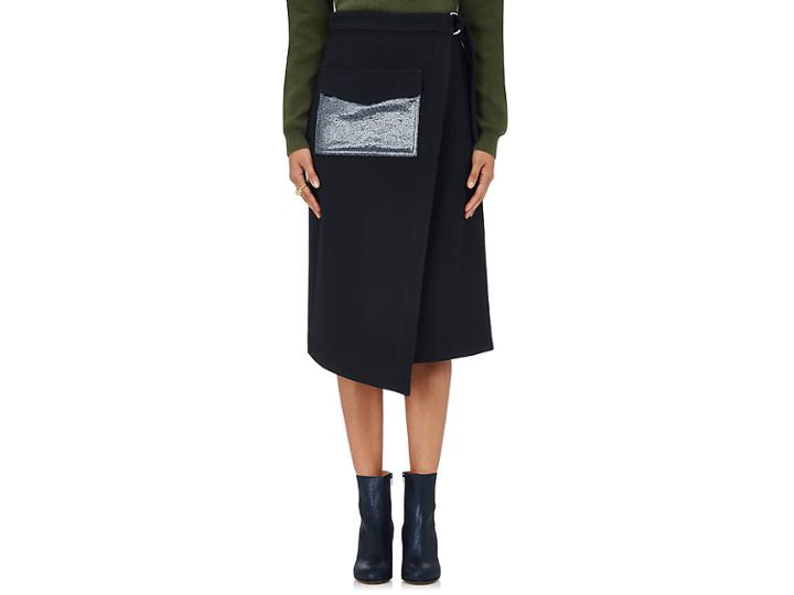Nomia Women's Wrap-front Crepe Skirt