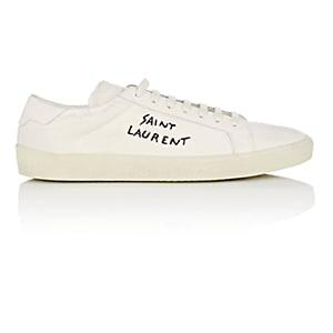 Saint Laurent Men's Sl/06 Distressed Canvas Sneakers-white