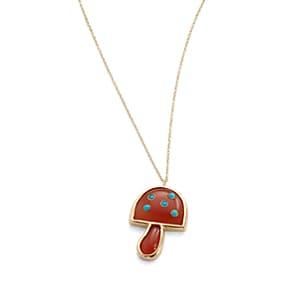 Brent Neale Women's Mushroom Pendant Necklace - Orange