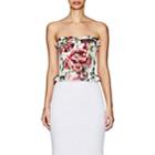 Dolce & Gabbana Women's Rose-print Stretch-silk Bustier-white