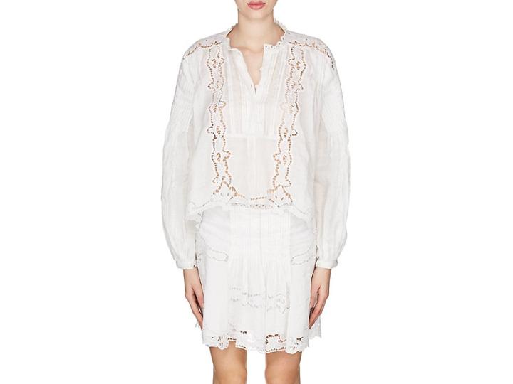 Isabel Marant Women's Maly Embroidered Voile Blouse