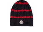 Moncler Men's Striped Cable-knit Wool-cashmere Beanie