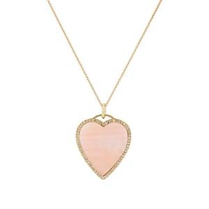 Jennifer Meyer Women's Pink Opal & Diamond Heart Necklace - Pink