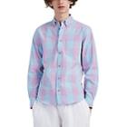 Acne Studios Men's Isherwood Rustic Plaid Cotton Shirt - Lilac