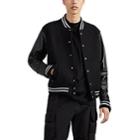 Mastermind Japan Men's Skull-detailed Cashmere & Leather Varsity Jacket - Black