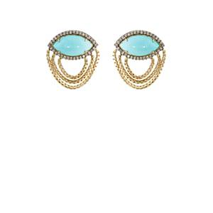 Sorellina Women's Axl Marquise Fringe Earrings - Turquoise