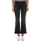 Stella Mccartney Women's Frayed-star Crop Flared Jeans-black