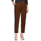 Akira Naka Women's Cotton Corduroy Straight Trousers-brown