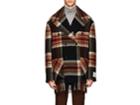 Calvin Klein 205w39nyc Men's Fringe Plaid Wool Double-breasted Peacoat