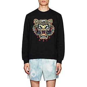 Kenzo Men's Tiger-embroidered Cotton Sweatshirt-black
