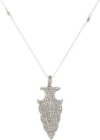 Feathered Soul Diamond, Gold & Silver Arrowhead Pendant Necklace-color