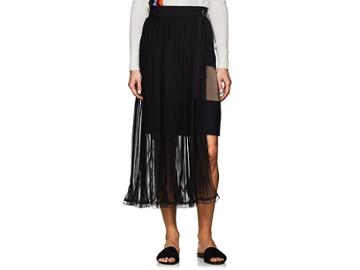 Kolor/beacon Women's Chiffon-overlay Wool Miniskirt