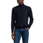 Loro Piana Men's Diagonal-striped Cashmere Quarter-zip Sweater - Navy