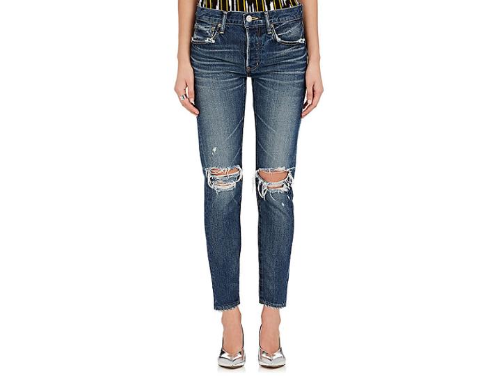 Moussy Women's Latrobe Distressed Tapered Jeans