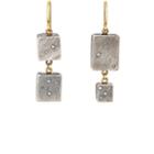 Judy Geib Women's Cubic Box Double-drop Earrings-silver
