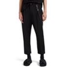 Song For The Mute Men's Chain-detailed Wool Crop Trousers - Black