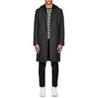 Officine Generale Men's Herringbone-pattern Wool Flannel Topcoat-black