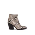 Chlo Women's Rylee Stamped Leather Ankle Boots - Gray
