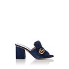 Gucci Women's Marmont Suede Mules - Navy