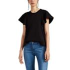 A.l.c. Women's Carrie Cotton Flutter-sleeve T-shirt - Black