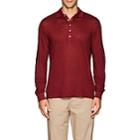 Massimo Alba Men's Slub Linen Polo Shirt-red